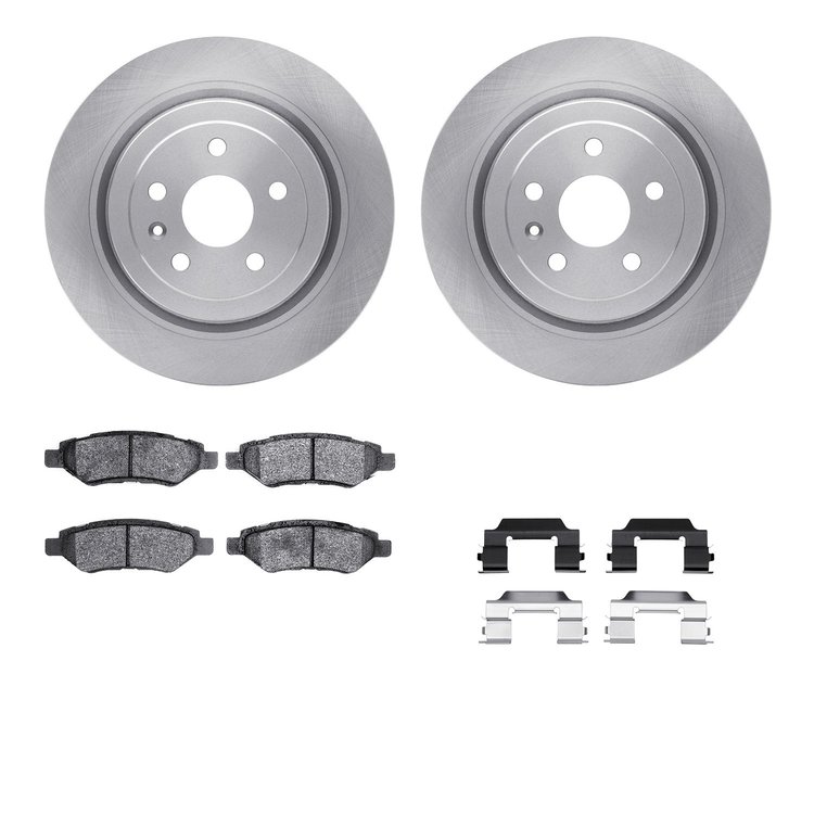 6312-46048 Brake Rotors with 3000-Series Ceramic Brake Pads Kit with Hardware, 2008-2014 GM, Position: Rear