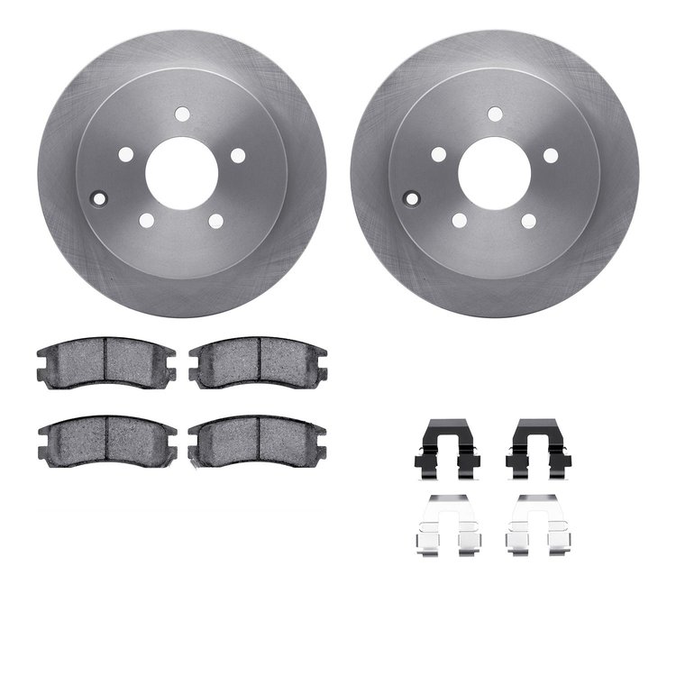 6312-47043 Brake Rotors with 3000-Series Ceramic Brake Pads Kit with Hardware, 2001-2007 GM, Position: Rear