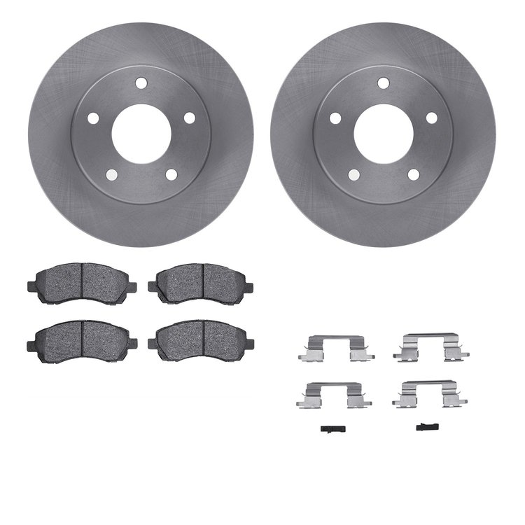 6312-48033 Brake Rotors with 3000-Series Ceramic Brake Pads Kit with Hardware, 1997-2005 GM, Position: Front