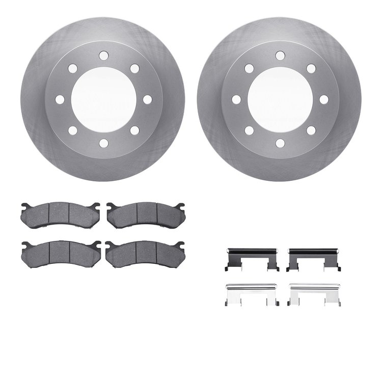 6312-48040 Brake Rotors with 3000-Series Ceramic Brake Pads Kit with Hardware, 1999-2013 GM, Position: Rear
