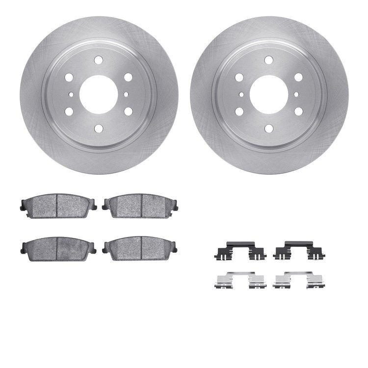 6312-48062 Brake Rotors with 3000-Series Ceramic Brake Pads Kit with Hardware, 2007-2014 GM, Position: Rear