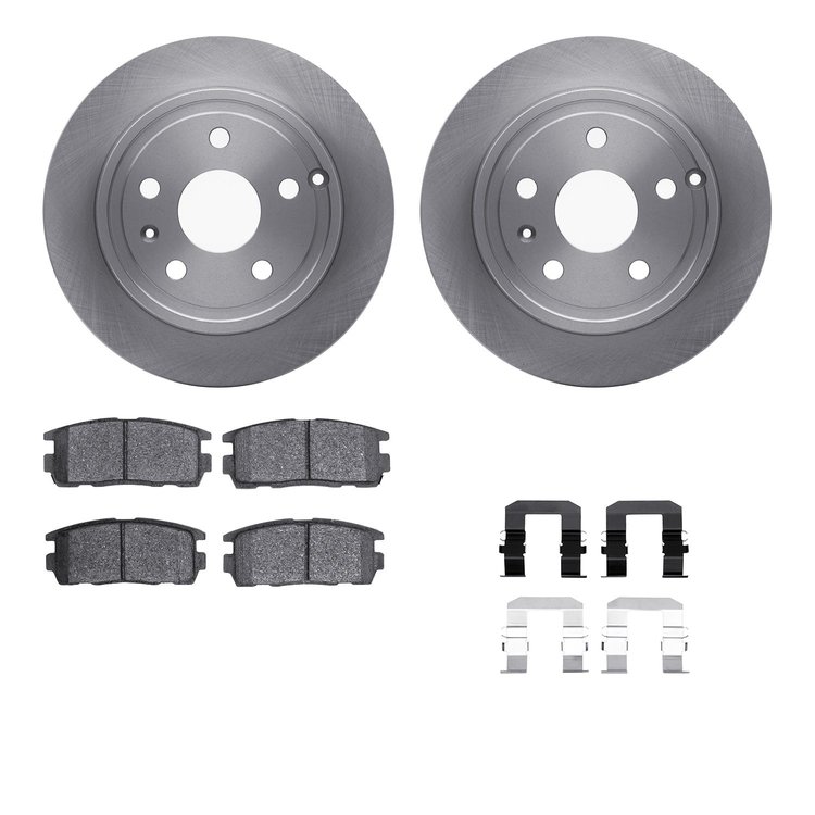 6312-48064 Brake Rotors with 3000-Series Ceramic Brake Pads Kit with Hardware, 2010-2017 GM, Position: Rear