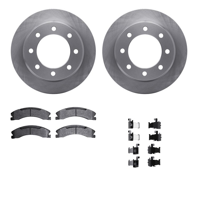 6312-48067 Brake Rotors with 3000-Series Ceramic Brake Pads Kit with Hardware, 2009-2020 GM, Position: Rear