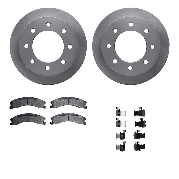 6312-48069 Brake Rotors with 3000-Series Ceramic Brake Pads Kit with Hardware, 2011-2019 GM, Position: Rear