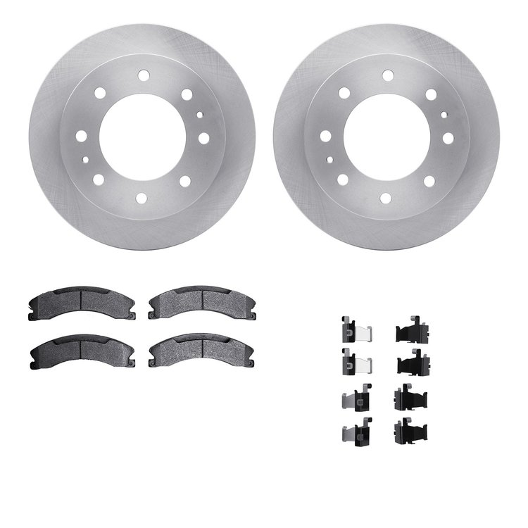 6312-48070 Brake Rotors with 3000-Series Ceramic Brake Pads Kit with Hardware, 2011-2019 GM, Position: Rear