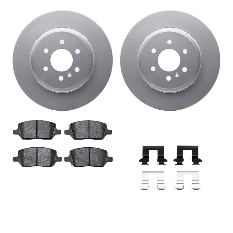 6312-49002 Brake Rotors with 3000-Series Ceramic Brake Pads Kit with Hardware, 2011-2012 VPG, Position: Rear