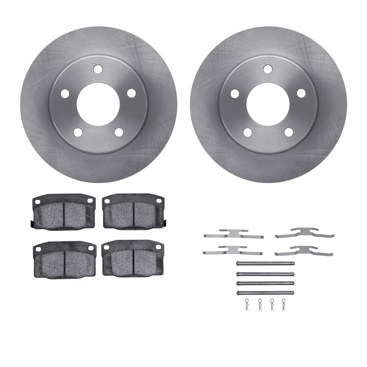 6312-52005 Brake Rotors with 3000-Series Ceramic Brake Pads Kit with Hardware, 1990-1990 GM, Position: Rear