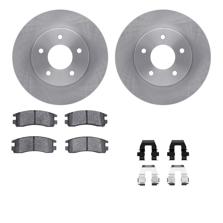 6312-52011 Brake Rotors with 3000-Series Ceramic Brake Pads Kit with Hardware, 1992-2005 GM, Position: Rear
