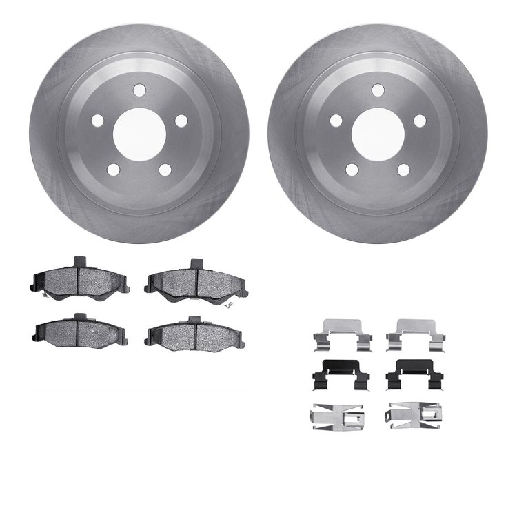 6312-52013 Brake Rotors with 3000-Series Ceramic Brake Pads Kit with Hardware, 1998-2002 GM, Position: Rear