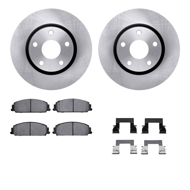 6312-52023 Brake Rotors with 3000-Series Ceramic Brake Pads Kit with Hardware, 2008-2009 GM, Position: Front