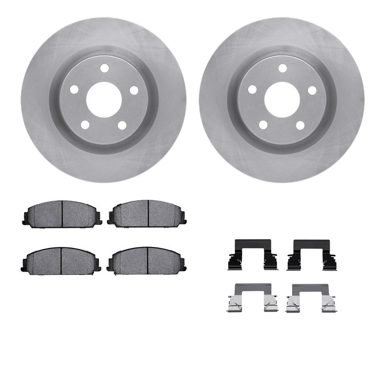 6312-52024 Brake Rotors with 3000-Series Ceramic Brake Pads Kit with Hardware, 2008-2009 GM, Position: Front