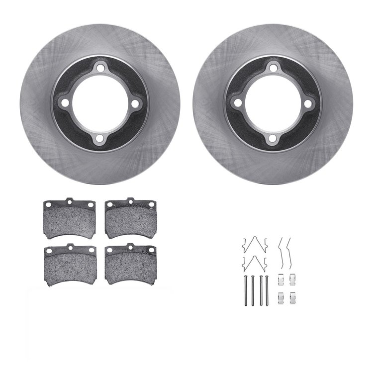 6312-54063 Brake Rotors with 3000-Series Ceramic Brake Pads Kit with Hardware, 1988-1993 Ford/Lincoln/Mercury/Mazda, Position: F