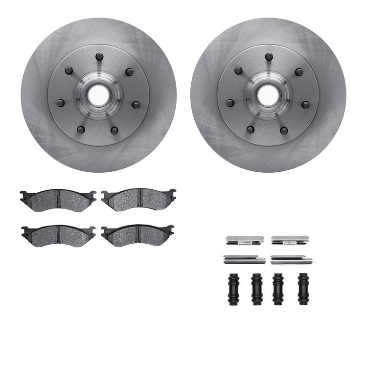 6312-54118 Brake Rotors with 3000-Series Ceramic Brake Pads Kit with Hardware, 1997-2002 Ford/Lincoln/Mercury/Mazda, Position: F