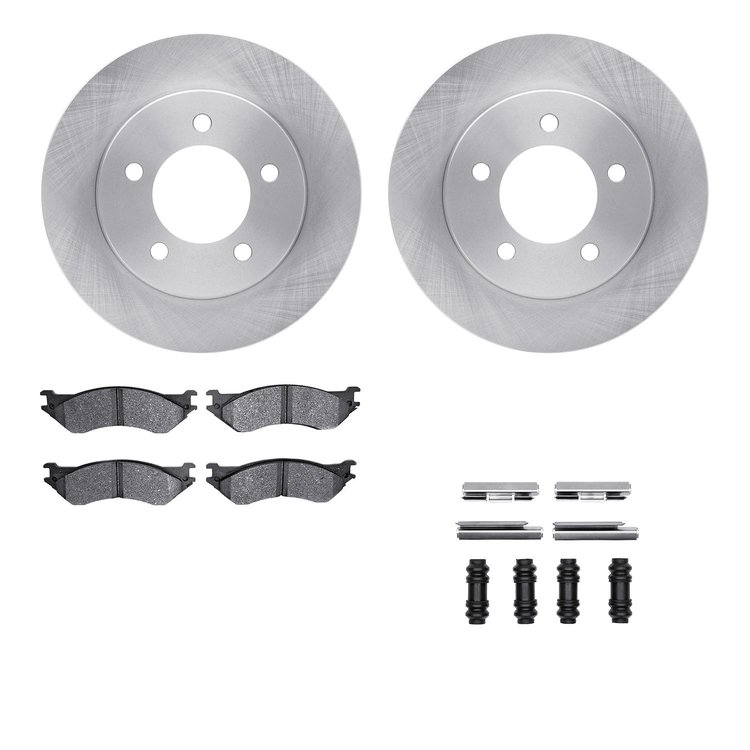 6312-54120 Brake Rotors with 3000-Series Ceramic Brake Pads Kit with Hardware, 1997-2002 Ford/Lincoln/Mercury/Mazda, Position: F