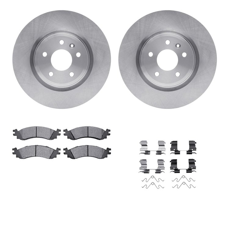 6312-54183 Brake Rotors with 3000-Series Ceramic Brake Pads Kit with Hardware, 2010-2010 Ford/Lincoln/Mercury/Mazda, Position: F