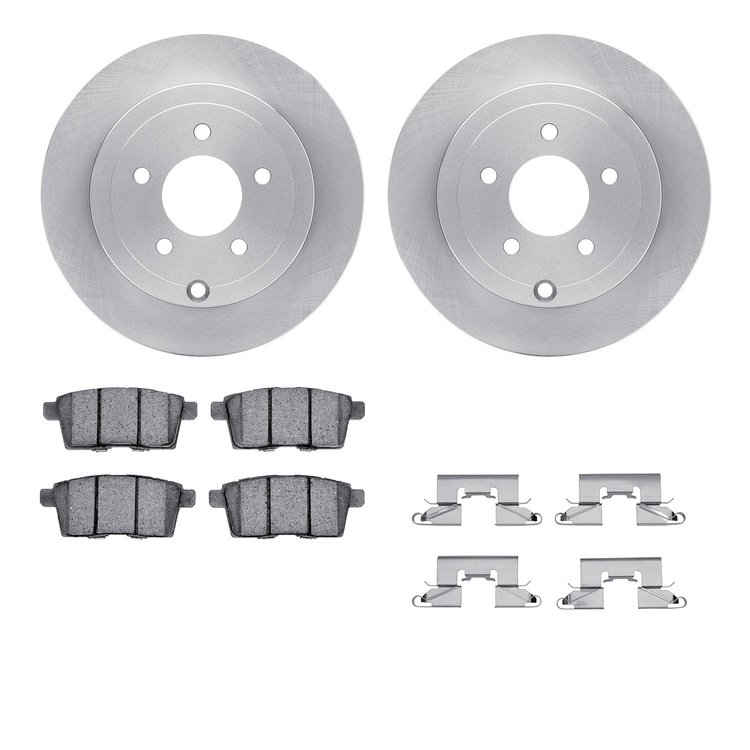 6312-54191 Brake Rotors with 3000-Series Ceramic Brake Pads Kit with Hardware, 2007-2010 Ford/Lincoln/Mercury/Mazda, Position: R