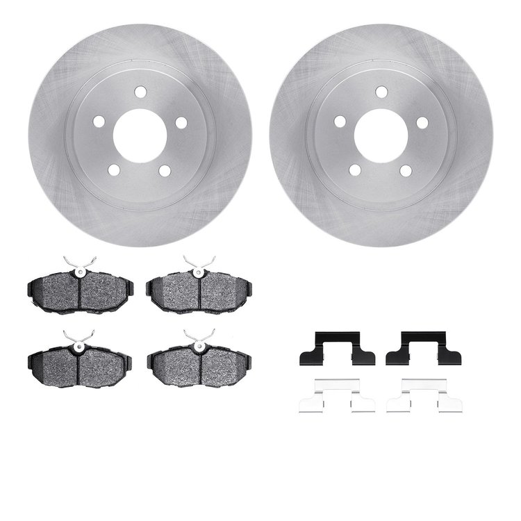 6312-54202 Brake Rotors with 3000-Series Ceramic Brake Pads Kit with Hardware, 2005-2014 Ford/Lincoln/Mercury/Mazda, Position: R