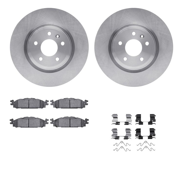 6312-54204 Brake Rotors with 3000-Series Ceramic Brake Pads Kit with Hardware, 2009-2010 Ford/Lincoln/Mercury/Mazda, Position: F