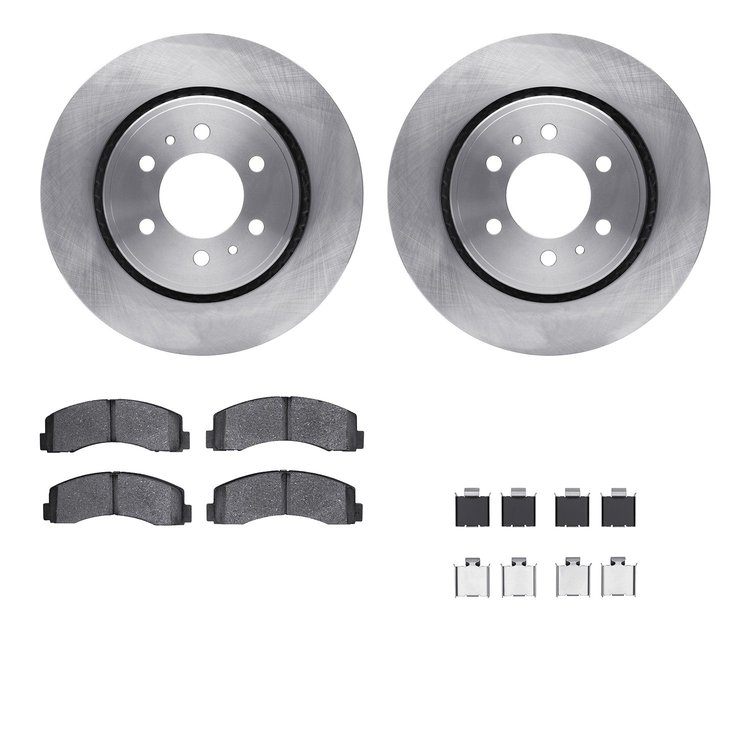 6312-54224 Brake Rotors with 3000-Series Ceramic Brake Pads Kit with Hardware, 2010-2021 Ford/Lincoln/Mercury/Mazda, Position: F