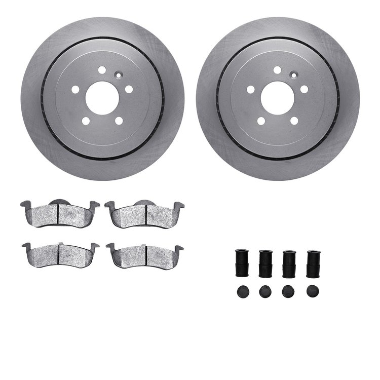 6312-55008 Brake Rotors with 3000-Series Ceramic Brake Pads Kit with Hardware, 2013-2016 Ford/Lincoln/Mercury/Mazda, Position: R