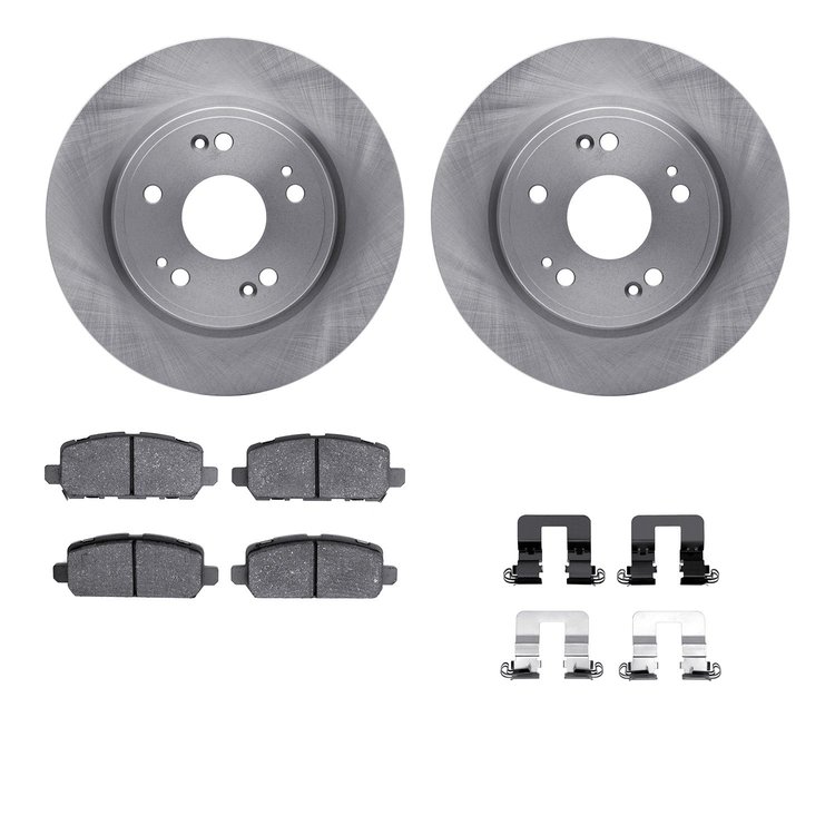 6312-59104 Brake Rotors with 3000-Series Ceramic Brake Pads Kit with Hardware, 2016-2016 Acura/Honda, Position: Rear