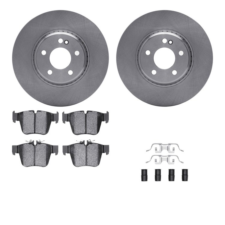 6312-63192 Brake Rotors with 3000-Series Ceramic Brake Pads Kit with Hardware, Fits Select Mercedes-Benz, Position: Rear
