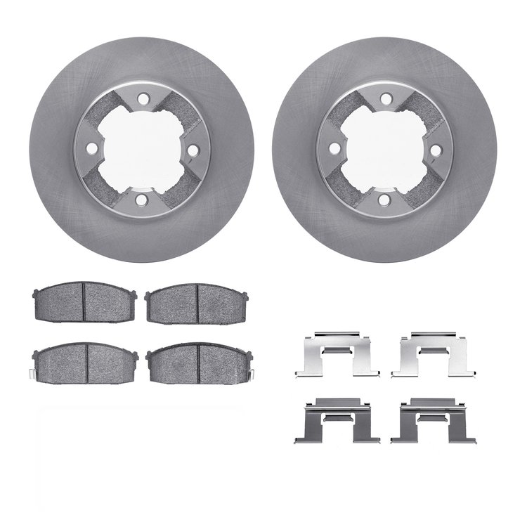 6312-67037 Brake Rotors with 3000-Series Ceramic Brake Pads Kit with Hardware, 1986-1986 Infiniti/Nissan, Position: Front