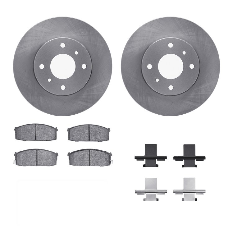 6312-67040 Brake Rotors with 3000-Series Ceramic Brake Pads Kit with Hardware, 1984-1984 Infiniti/Nissan, Position: Front