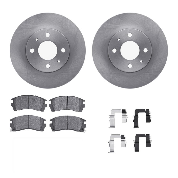 6312-67059 Brake Rotors with 3000-Series Ceramic Brake Pads Kit with Hardware, 1991-2006 Infiniti/Nissan, Position: Front