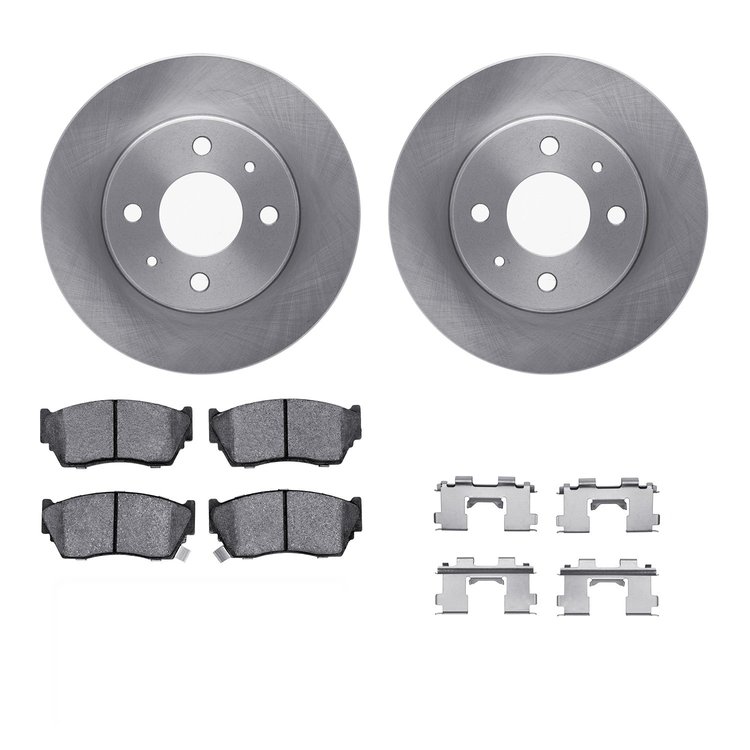 6312-67061 Brake Rotors with 3000-Series Ceramic Brake Pads Kit with Hardware, 1991-2017 Infiniti/Nissan, Position: Front