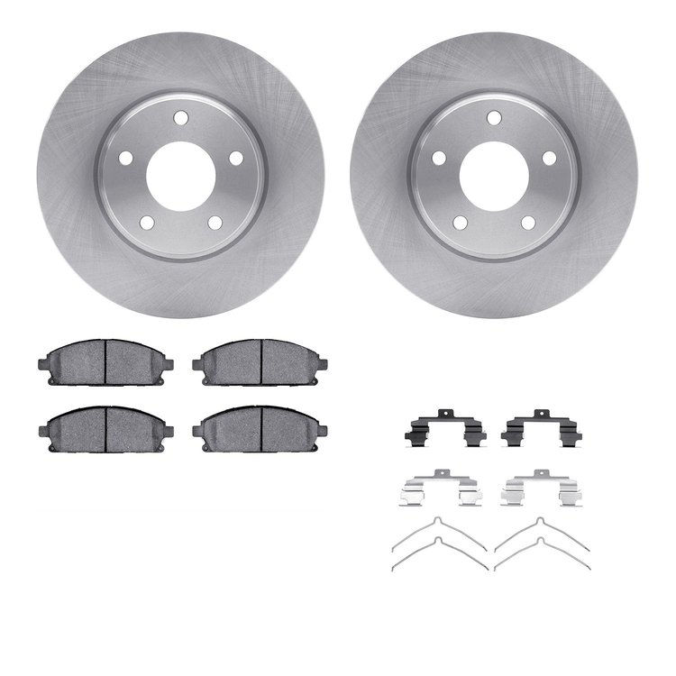 6312-67079 Brake Rotors with 3000-Series Ceramic Brake Pads Kit with Hardware, 2004-2017 Infiniti/Nissan, Position: Front