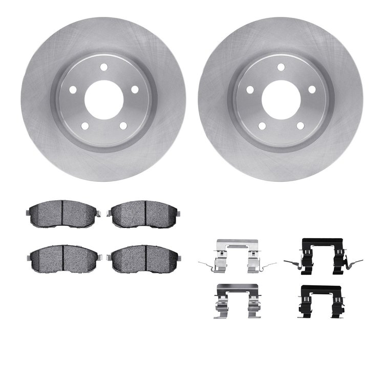 6312-67085 Brake Rotors with 3000-Series Ceramic Brake Pads Kit with Hardware, 2007-2012 Infiniti/Nissan, Position: Front
