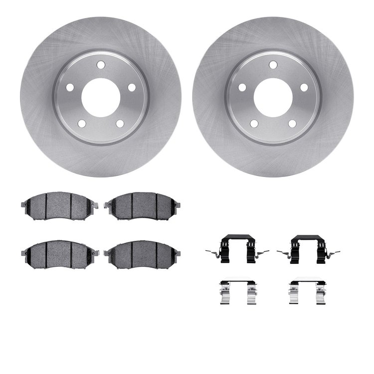 6312-67093 Brake Rotors with 3000-Series Ceramic Brake Pads Kit with Hardware, 2002-2006 Infiniti/Nissan, Position: Front