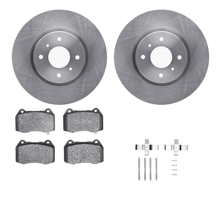 6312-67103 Brake Rotors with 3000-Series Ceramic Brake Pads Kit with Hardware, 2004-2006 Infiniti/Nissan, Position: Front