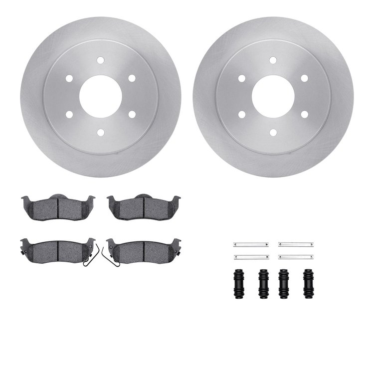 6312-67106 Brake Rotors with 3000-Series Ceramic Brake Pads Kit with Hardware, 2004-2015 Infiniti/Nissan, Position: Rear
