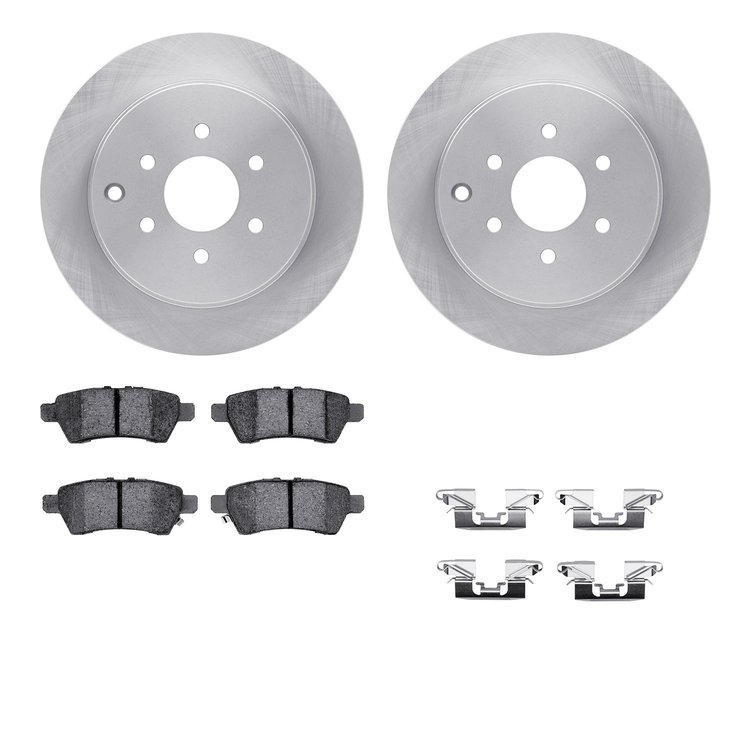 6312-67111 Brake Rotors with 3000-Series Ceramic Brake Pads Kit with Hardware, 2005-2012 Infiniti/Nissan, Position: Rear