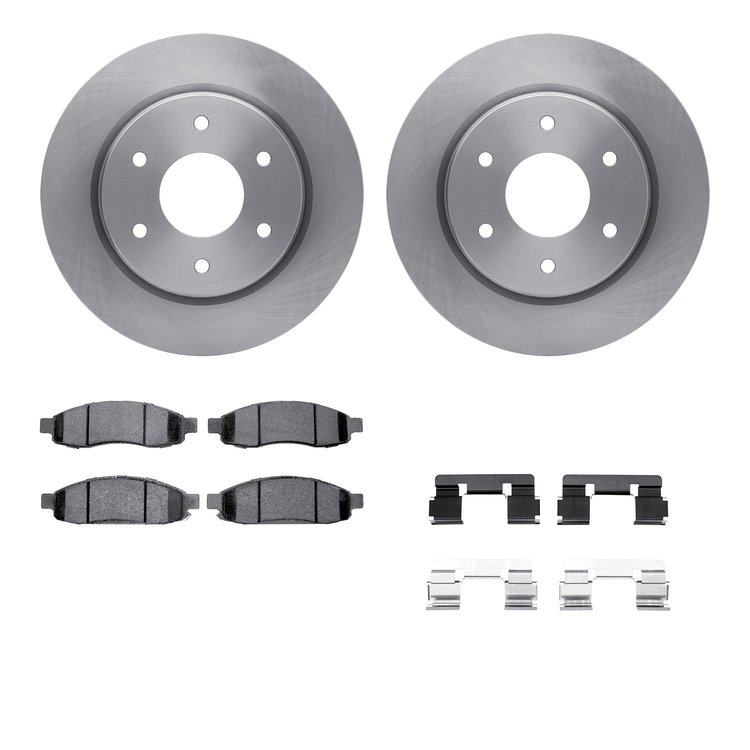 6312-67113 Brake Rotors with 3000-Series Ceramic Brake Pads Kit with Hardware, 2005-2007 Infiniti/Nissan, Position: Front