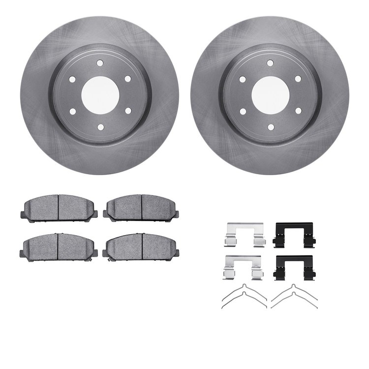 6312-67118 Brake Rotors with 3000-Series Ceramic Brake Pads Kit with Hardware, 2005-2007 Infiniti/Nissan, Position: Front