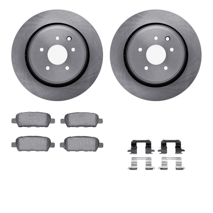 6312-68011 Brake Rotors with 3000-Series Ceramic Brake Pads Kit with Hardware, 2007-2015 Infiniti/Nissan, Position: Rear