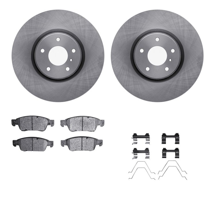 6312-68014 Brake Rotors with 3000-Series Ceramic Brake Pads Kit with Hardware, 2007-2015 Infiniti/Nissan, Position: Front