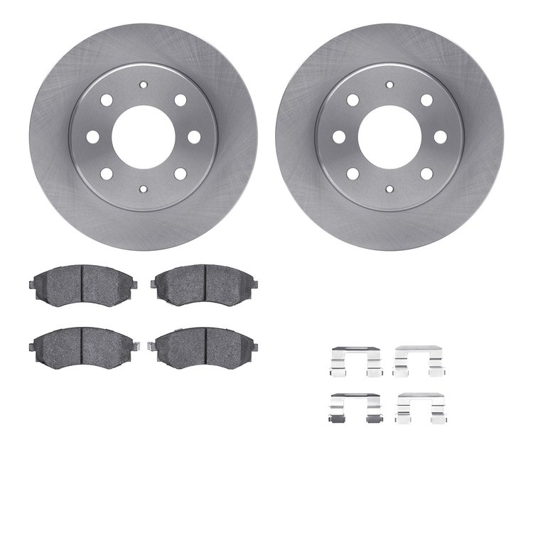 6312-72066 Brake Rotors with 3000-Series Ceramic Brake Pads Kit with Hardware, 2005-2006 Kia/Hyundai/Genesis, Position: Front