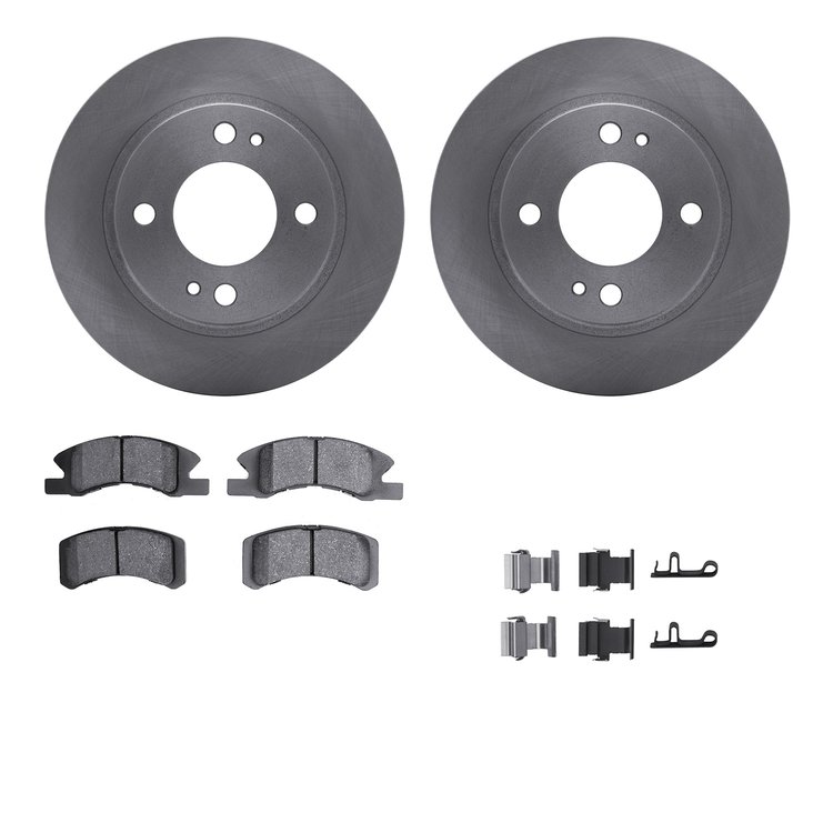 6312-72088 Brake Rotors with 3000-Series Ceramic Brake Pads Kit with Hardware, 2014-2015 Mitsubishi, Position: Front