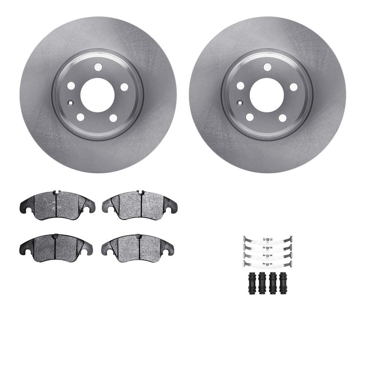 6312-73068 Brake Rotors with 3000-Series Ceramic Brake Pads Kit with Hardware, 2008-2011 Audi/Volkswagen, Position: Front