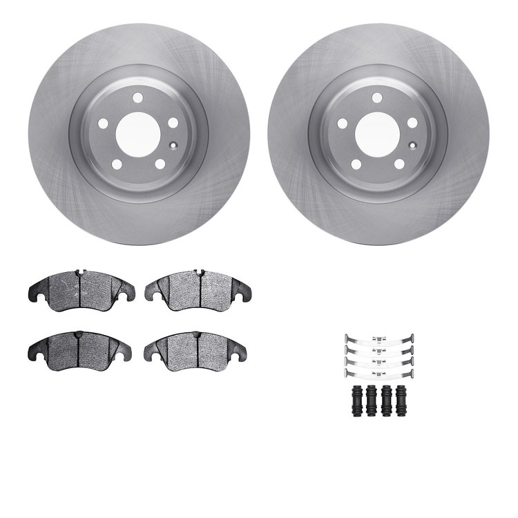 6312-73069 Brake Rotors with 3000-Series Ceramic Brake Pads Kit with Hardware, 2008-2011 Audi/Volkswagen, Position: Front