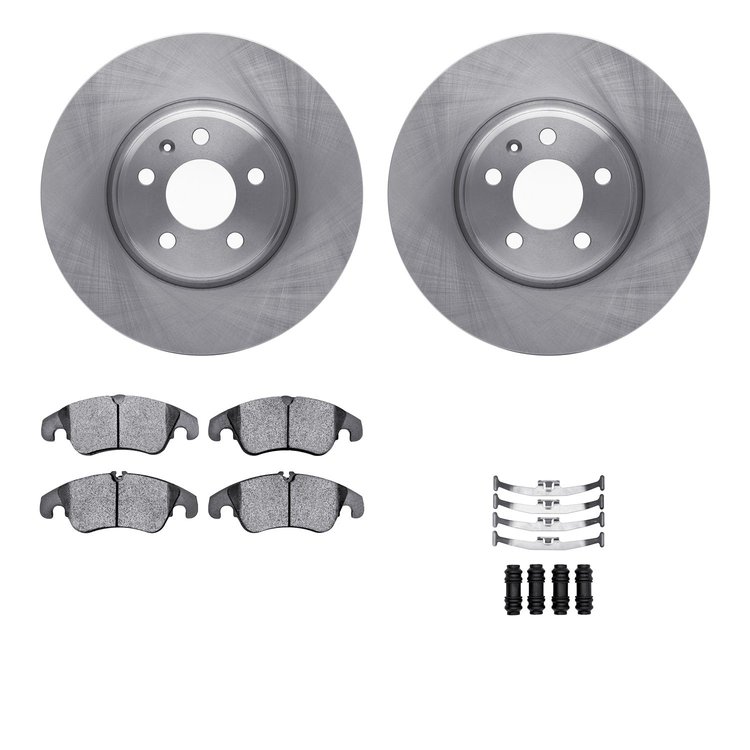6312-73072 Brake Rotors with 3000-Series Ceramic Brake Pads Kit with Hardware, 2011-2013 Audi/Volkswagen, Position: Front