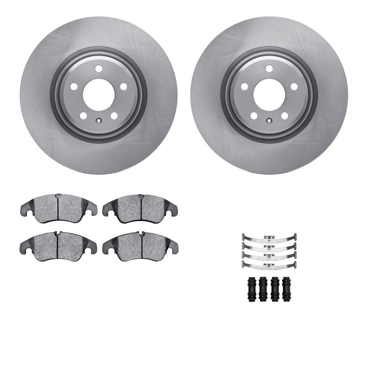 6312-73073 Brake Rotors with 3000-Series Ceramic Brake Pads Kit with Hardware, 2012-2017 Audi/Volkswagen, Position: Front