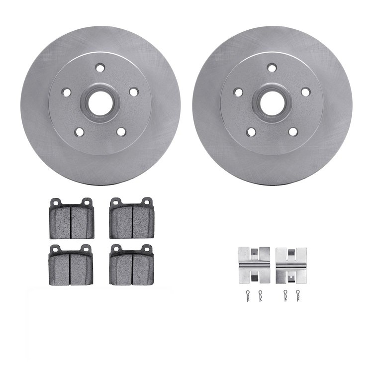 6312-74010 Brake Rotors with 3000-Series Ceramic Brake Pads Kit with Hardware, 1979-1985 Audi/Volkswagen, Position: Front