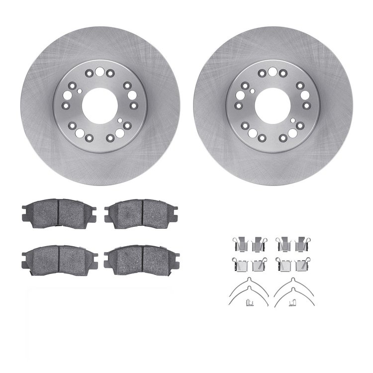 6312-75001 Brake Rotors with 3000-Series Ceramic Brake Pads Kit with Hardware, 1990-1990 Lexus/Toyota/Scion, Position: Front