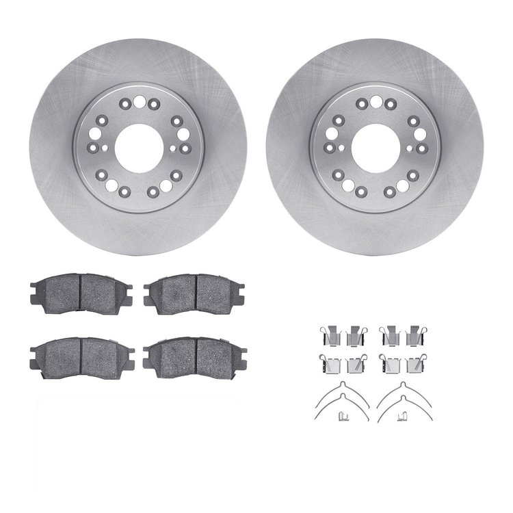 6312-75002 Brake Rotors with 3000-Series Ceramic Brake Pads Kit with Hardware, 1991-1992 Lexus/Toyota/Scion, Position: Front