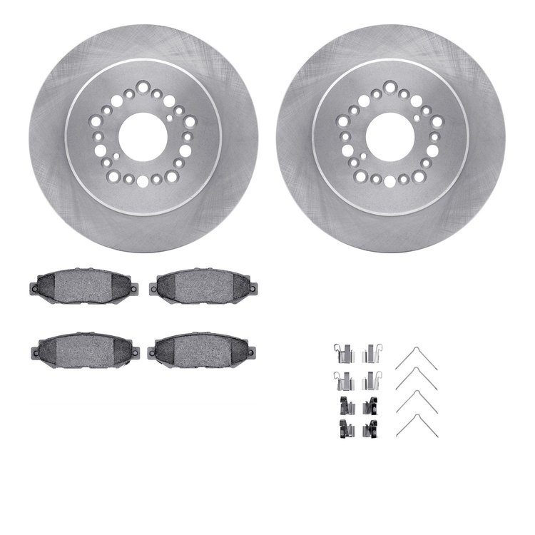 6312-75007 Brake Rotors with 3000-Series Ceramic Brake Pads Kit with Hardware, 1992-2000 Lexus/Toyota/Scion, Position: Rear